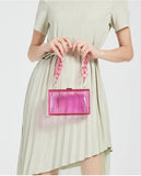 Transparent Chain Box Shoulder Bag Women Clutch Crossbody Bag