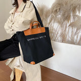 Canvas Totes Satchels Zipper Casual Handbags Large Capacity Shoulder Bags