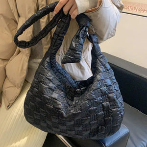 Women's Large Shoulder Bag Down Feather Messenger Bag