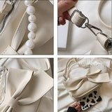 Big Bow Shoulder Bags Women Ins Sweet Pearls Streetwear Handbag