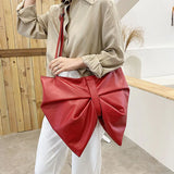 Big Bow Square Crossbody Bags High-quality Leather Women's Handbags