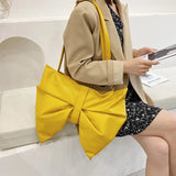 Big Bow Square Crossbody Bags High-quality Leather Women's Handbags