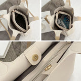 Big Capacity Casual Shoulder Bags Tote INS Black/Beige Solid Female Bags