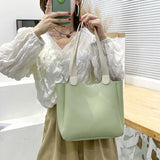 Big Capacity Casual Shoulder Bags Tote INS Black/Beige Solid Female Bags