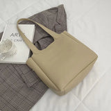 Big Capacity Casual Shoulder Bags Tote INS Black/Beige Solid Female Bags