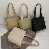 Big Capacity Casual Shoulder Bags Tote INS Black/Beige Solid Female Bags