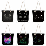 Cartoon Cat Big Capacity Handbag Tote Bag for Women