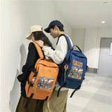 Big Capacity Junior School Student Backpack Panelled Leisure Travel Knapsack Bag