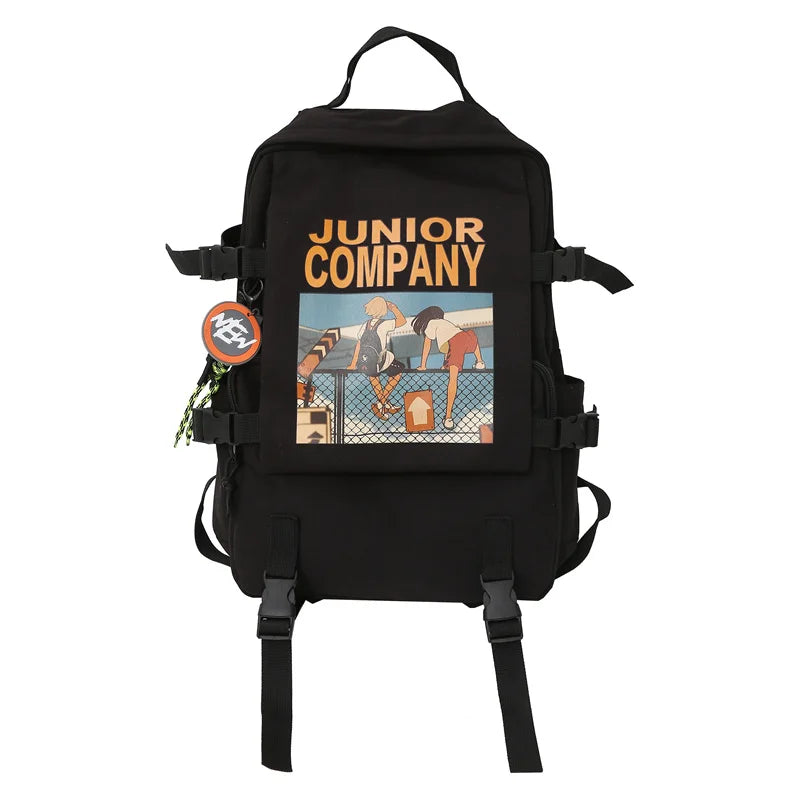 Big Capacity Junior School Student Backpack Panelled Leisure Travel Knapsack Bag