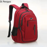 Large Men Backpack Laptop 15.6 Oxford Gray Solid Teen College Student Back Pack