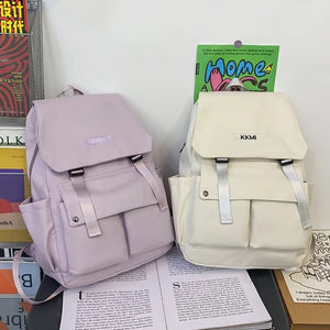 Nylon Women Backpack Multi-Pocket Student Rucksack Female Travel Bag
