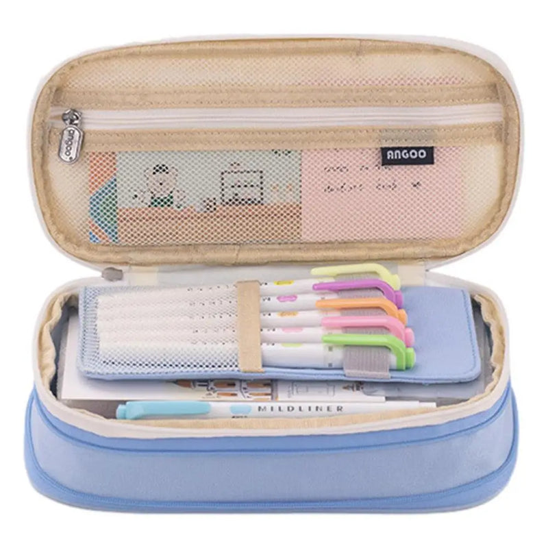 Big Capacity Pencil Case | Cute Macaron Matching Large Pencil Bag