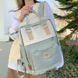 Big Capacity Nylon Laptop Backpack High School College Book Bag