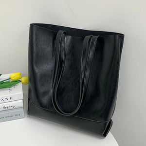 Big Capacity Women's Shoulder Bag PU Leather Casual Tote Female