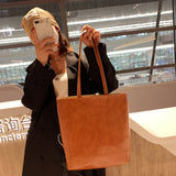 Big Capacity Women's Shoulder Bag PU Leather Casual Tote Female