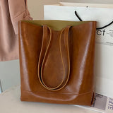 Big Capacity Women's Shoulder Bag PU Leather Casual Tote Female