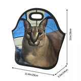 Big Floppa Funny Meme Insulated Lunch Tote Bag Neoprene Food Lunch Box