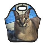 Big Floppa Funny Meme Insulated Lunch Tote Bag Neoprene Food Lunch Box