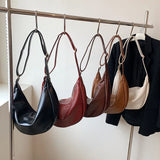 Half Moon Zip Shoulder Bag for Women Crossbody Handbags