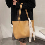 Vintage Leather Shoulder Bag High Capacity Tote Bag