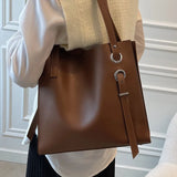 Vintage Leather Tote Bag Women's Handbag High Capacity Shoulder Travel Bag