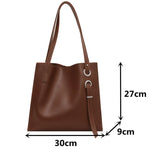 Vintage Leather Tote Bag Women's Handbag High Capacity Shoulder Travel Bag