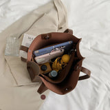 Vintage Leather Tote Bag Women's Handbag High Capacity Shoulder Travel Bag