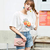 Big Lips Shoulder Bag for Women Stars Leather Change Purse