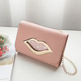 Big Lips Shoulder Bag for Women Stars Leather Change Purse