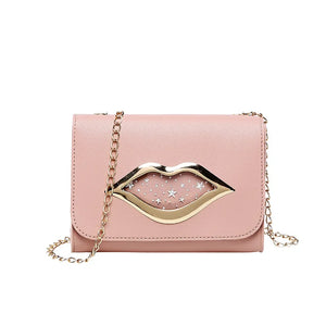 Big Lips Shoulder Bag for Women Stars Leather Change Purse