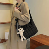 Plaid Shoulder Bag Women Winter Style Space Cotton Hobo Messenger Bag