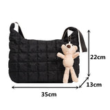 Plaid Shoulder Bag Women Winter Style Space Cotton Hobo Messenger Bag