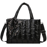 Women's Large Capacity Shopper Bag Solid Zipper Travel Tote Handbag