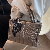 Women's Large Capacity Shopper Bag Solid Zipper Travel Tote Handbag