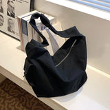 Teenager Girl Canvas Hobo Shoulder Bag Casual High Street Messenger Bag