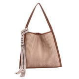 Soft Stripe PU Leather Crossbody Bag for Women Handbag Shoulder Purse