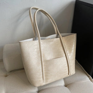Big Stone Pattern Leather Shoulder Side Bag for Women