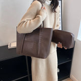 Big Stone Pattern Leather Shoulder Side Bag for Women