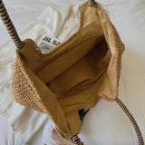 Straw Weave Tassel Tote Beach Bag Large Capacity Lady Handbag
