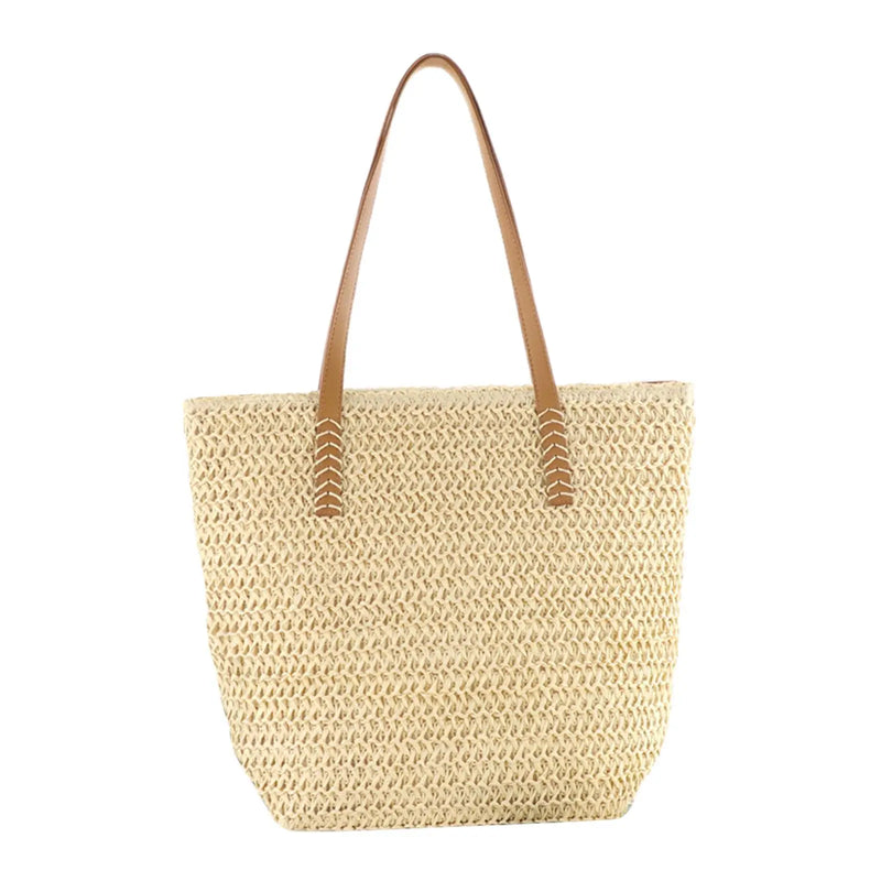 Straw Weave Tote Beach Bags Large Capacity Shoulder Bag