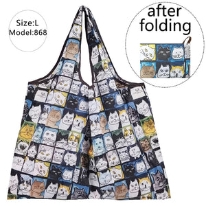 Large Nylon Shopping Bag Supermarket Tote Eco Reusable Portable Shoulder