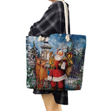 Santa Claus Printed Handbag Eco Shopping Bag Reusable Christmas Gift