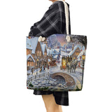 Santa Claus Printed Handbag Eco Shopping Bag Reusable Christmas Gift