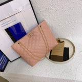 Women Chain Crossbody Tote Bag Large Leather Plaid Handbag
