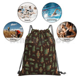 Bigfoot Forest Backpack Drawstring Bag Riding Climbing Gym Bag Sasquatch Pattern
