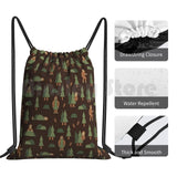 Bigfoot Forest Backpack Drawstring Bag Riding Climbing Gym Bag Sasquatch Pattern