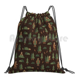 Bigfoot Forest Backpack Drawstring Bag Riding Climbing Gym Bag Sasquatch Pattern