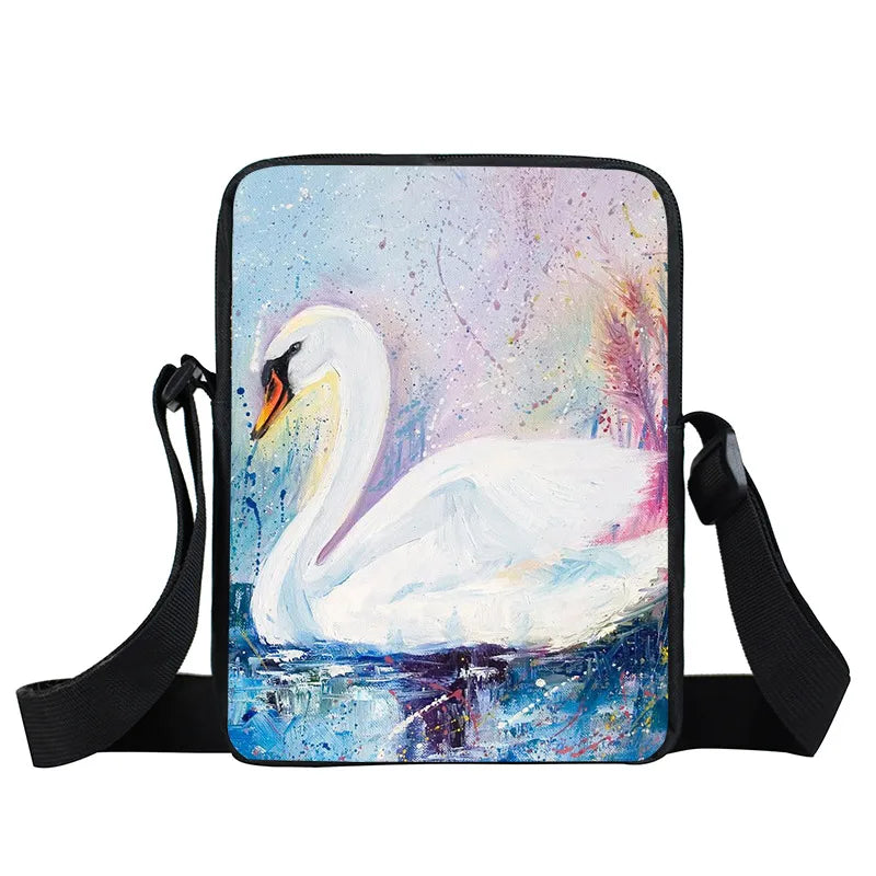 Bird Crane Peacock Messenger Bag Women Crossbody Handbag