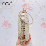 Bird Pattern Evening Party Clutch Bag with Rhinestone Handle