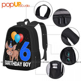 Birthday Boy 6 Pig Clothing Crazy Pig Love Backpack Large Capacity Print Foldabl